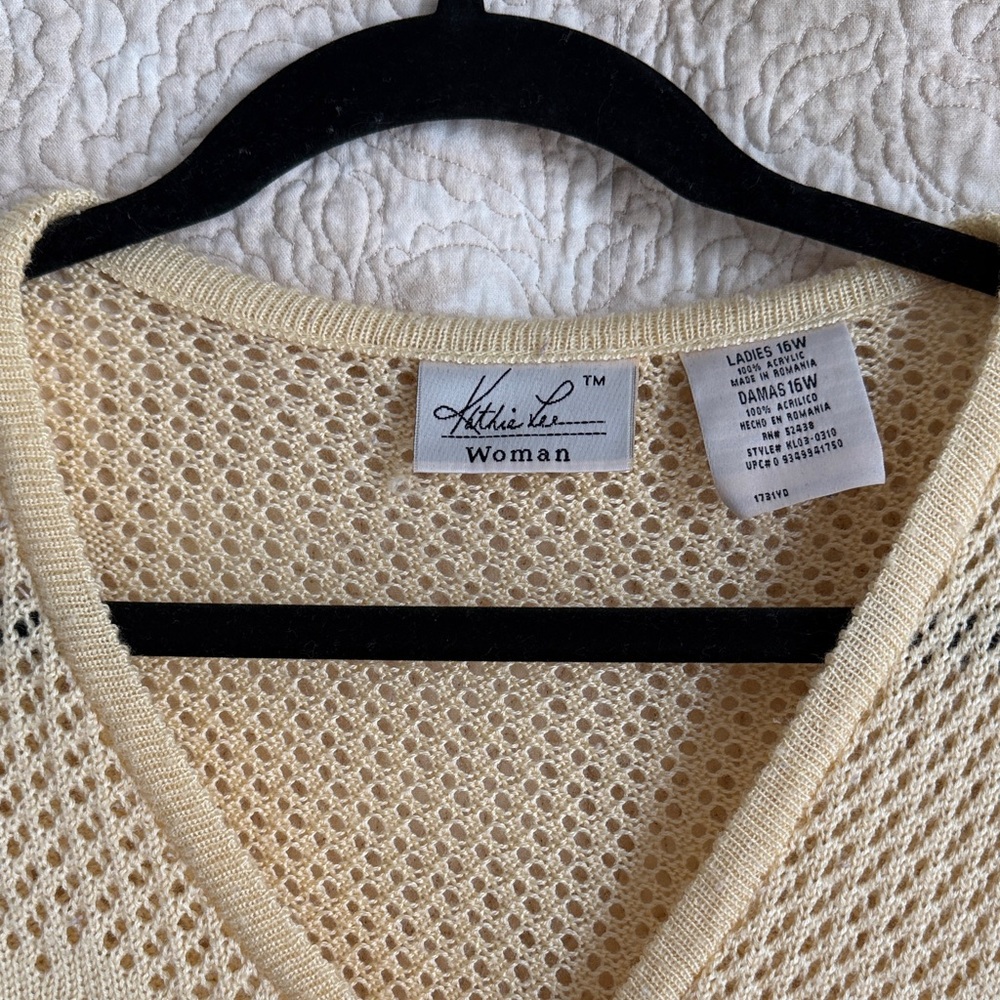 Kathie Lee Collection Light Yellow Knit Cardigan - Picture 2 of 5